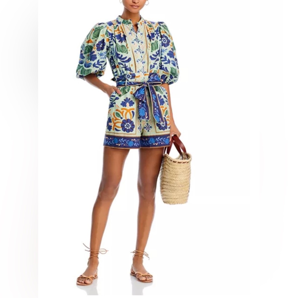 Like New FARM Rio Ocean Tapestry Romper
